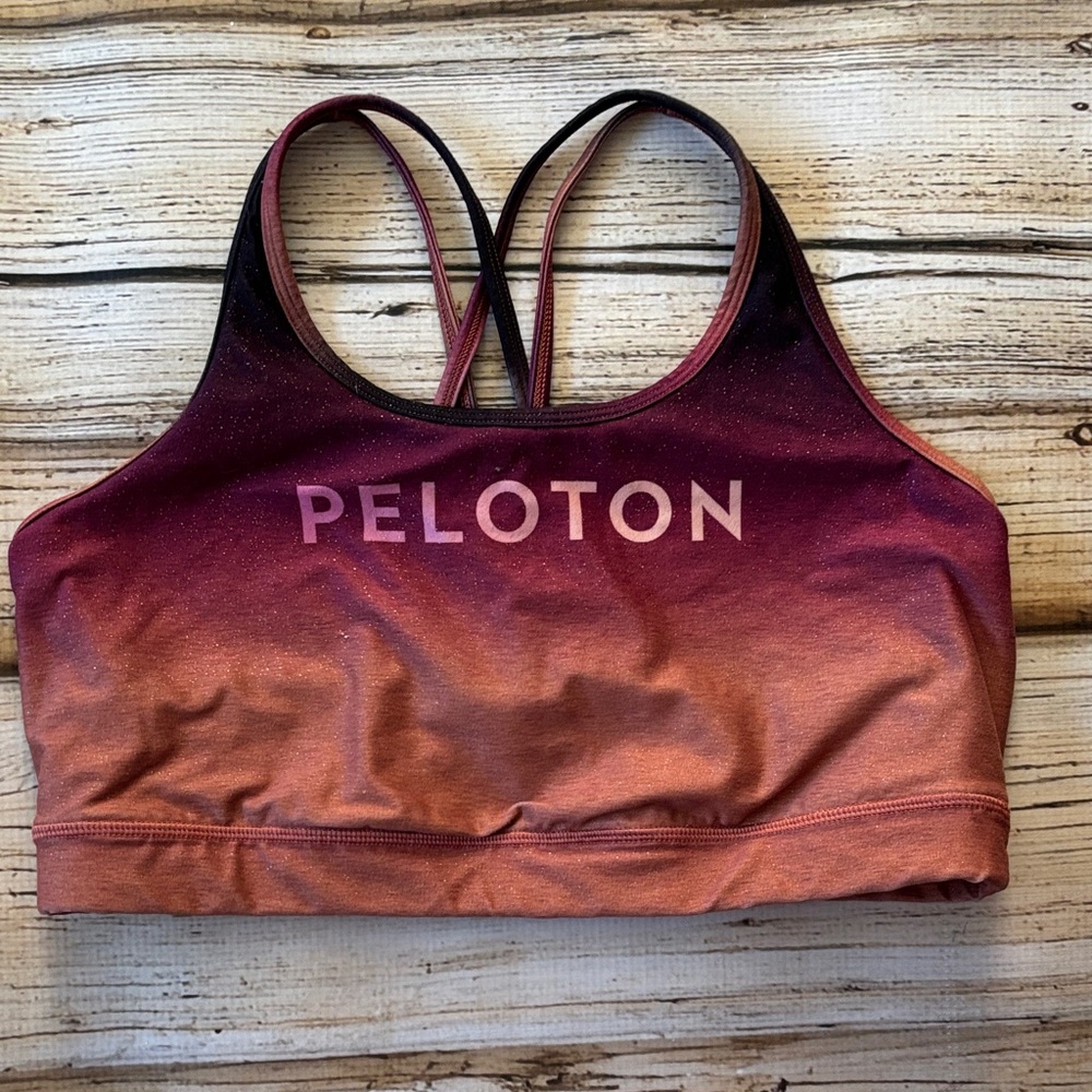 Peloton Women's Ombre Sports Bra - Pink and Orange